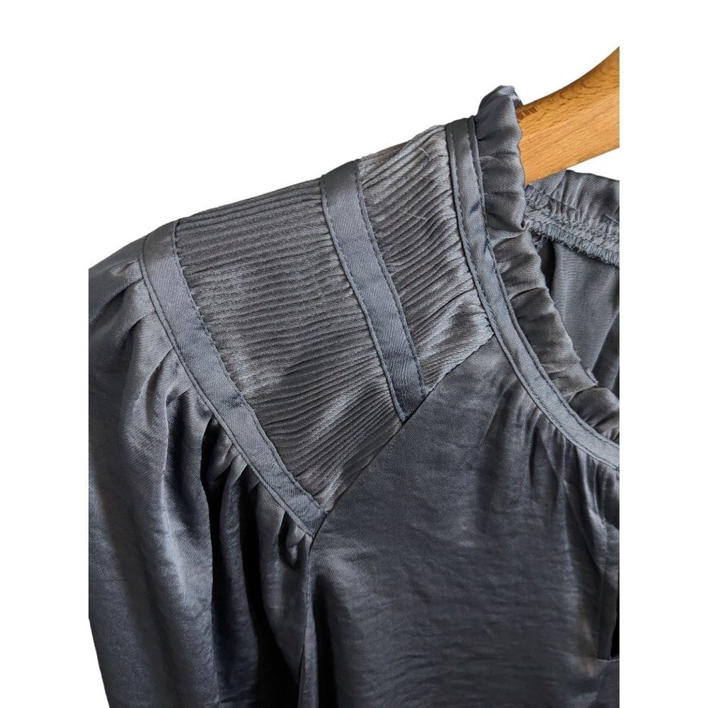 𝅺nwt Philosophy Feminine Silky Blue Gray Lone Sleeve Blouse Women's Size Large - Picture 4 of 7